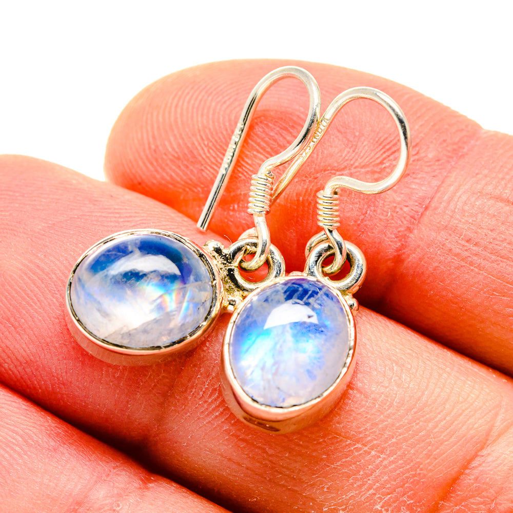 Rainbow Moonstone Earrings handcrafted by Ana Silver Co - EARR413426