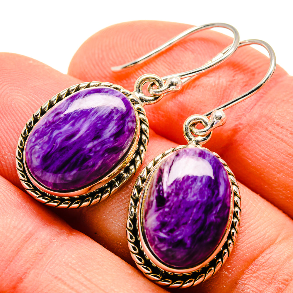 Charoite Earrings handcrafted by Ana Silver Co - EARR413433
