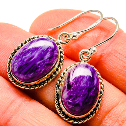 Charoite Earrings handcrafted by Ana Silver Co - EARR413433