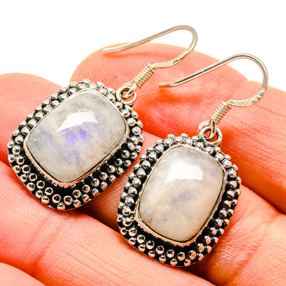Rainbow Moonstone Earrings handcrafted by Ana Silver Co - EARR413439