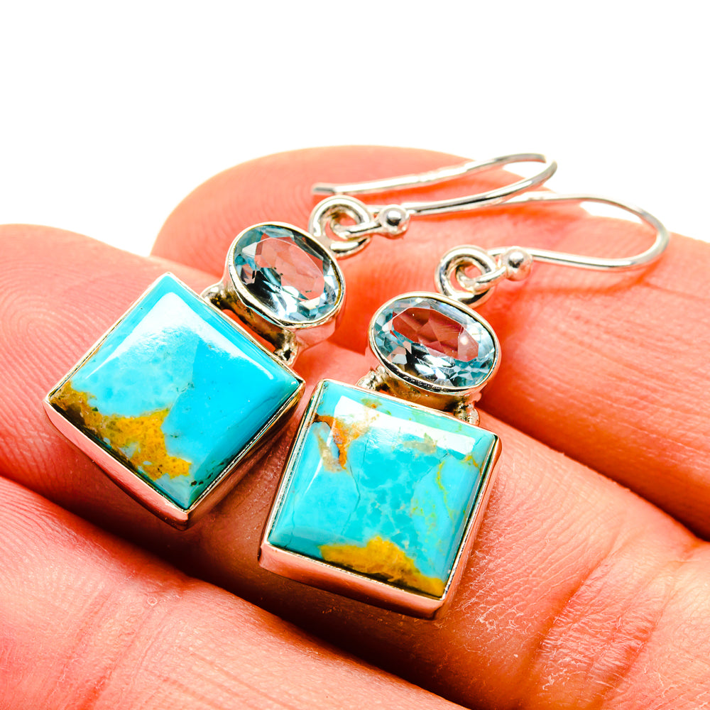 Arizona Turquoise Earrings handcrafted by Ana Silver Co - EARR413447