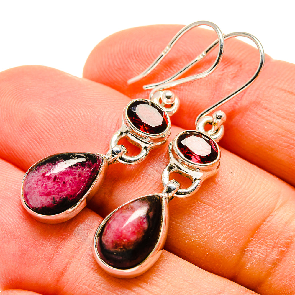 Rhodonite Earrings handcrafted by Ana Silver Co - EARR413451
