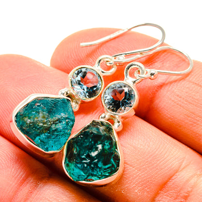 Blue Fluorite Earrings handcrafted by Ana Silver Co - EARR413460