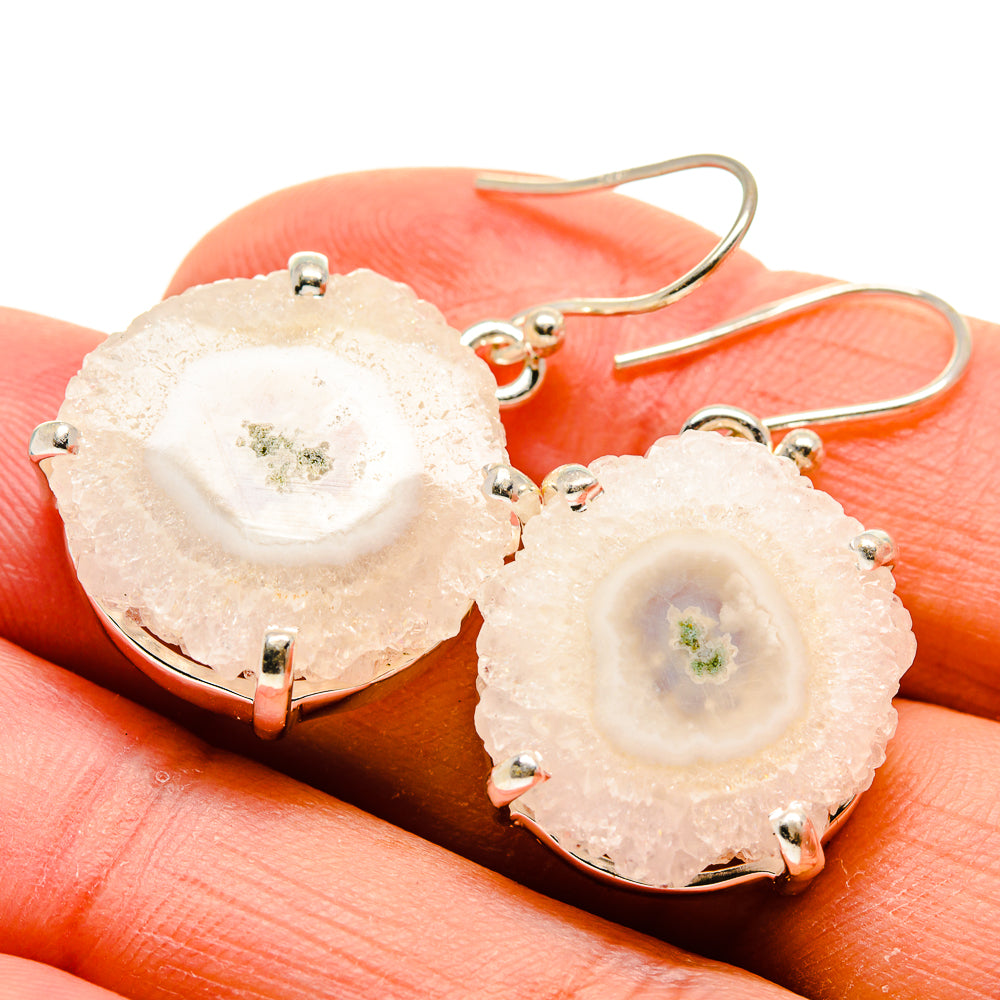 White Solar Quartz Earrings handcrafted by Ana Silver Co - EARR413461