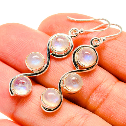 Rainbow Moonstone Earrings handcrafted by Ana Silver Co - EARR413466
