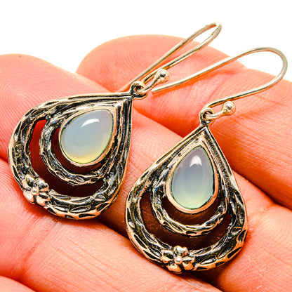 Aqua Chalcedony Earrings handcrafted by Ana Silver Co - EARR413467