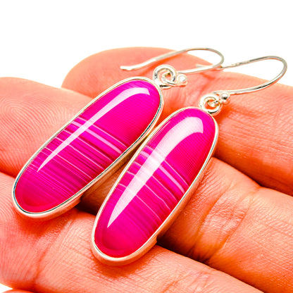 Pink Botswana Agate Earrings handcrafted by Ana Silver Co - EARR413471