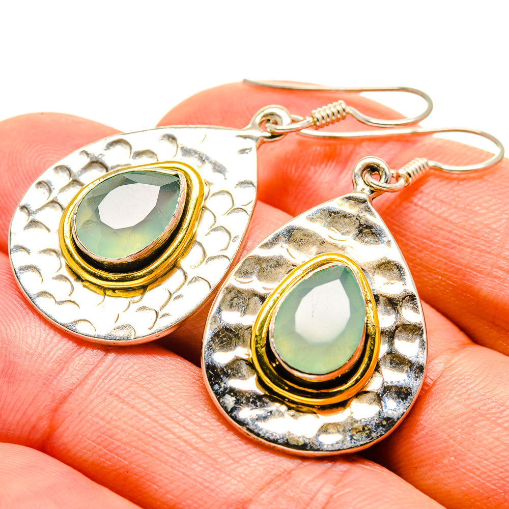 Aqua Chalcedony Earrings handcrafted by Ana Silver Co - EARR413472