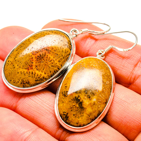 Fossil Coral Earrings handcrafted by Ana Silver Co - EARR413482