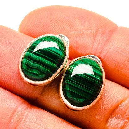 Malachite Earrings handcrafted by Ana Silver Co - EARR413495
