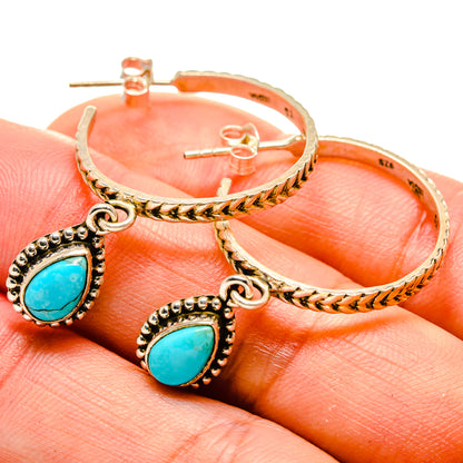 Arizona Turquoise Earrings handcrafted by Ana Silver Co - EARR413497