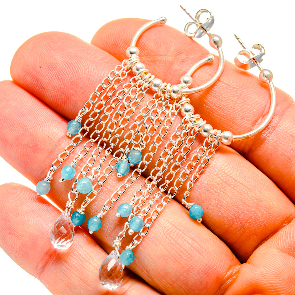 Blue Topaz Earrings handcrafted by Ana Silver Co - EARR413498