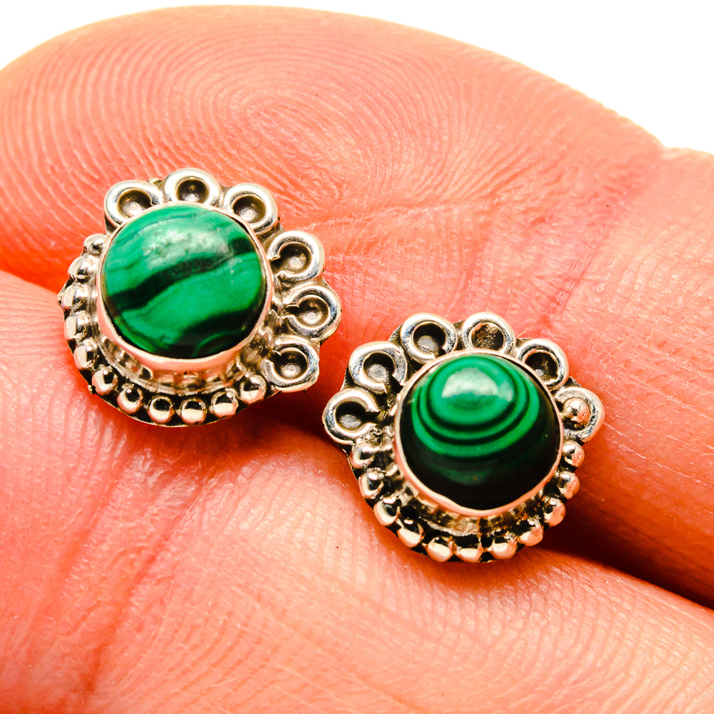 Malachite Earrings handcrafted by Ana Silver Co - EARR413501