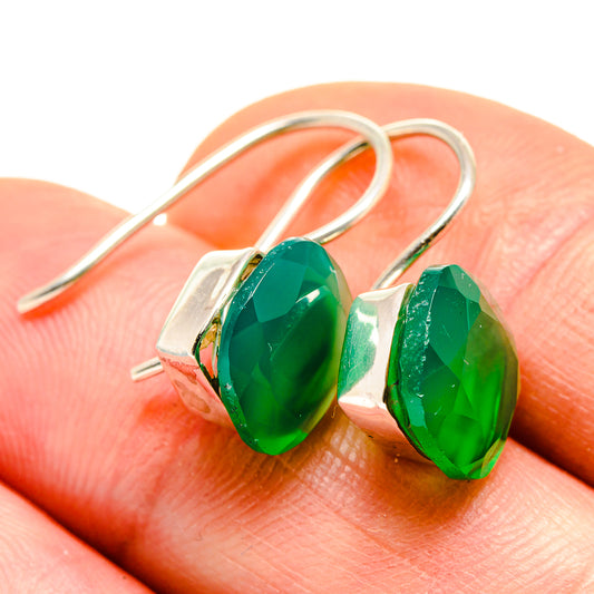 Green Onyx Earrings handcrafted by Ana Silver Co - EARR413612