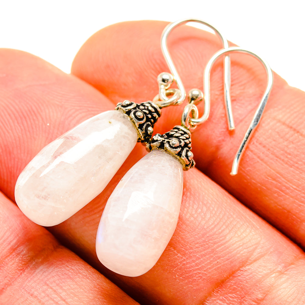 Rainbow Moonstone Earrings handcrafted by Ana Silver Co - EARR413618