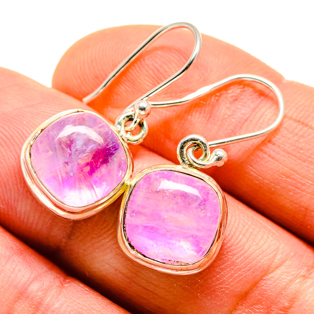 Pink Moonstone Earrings handcrafted by Ana Silver Co - EARR413620
