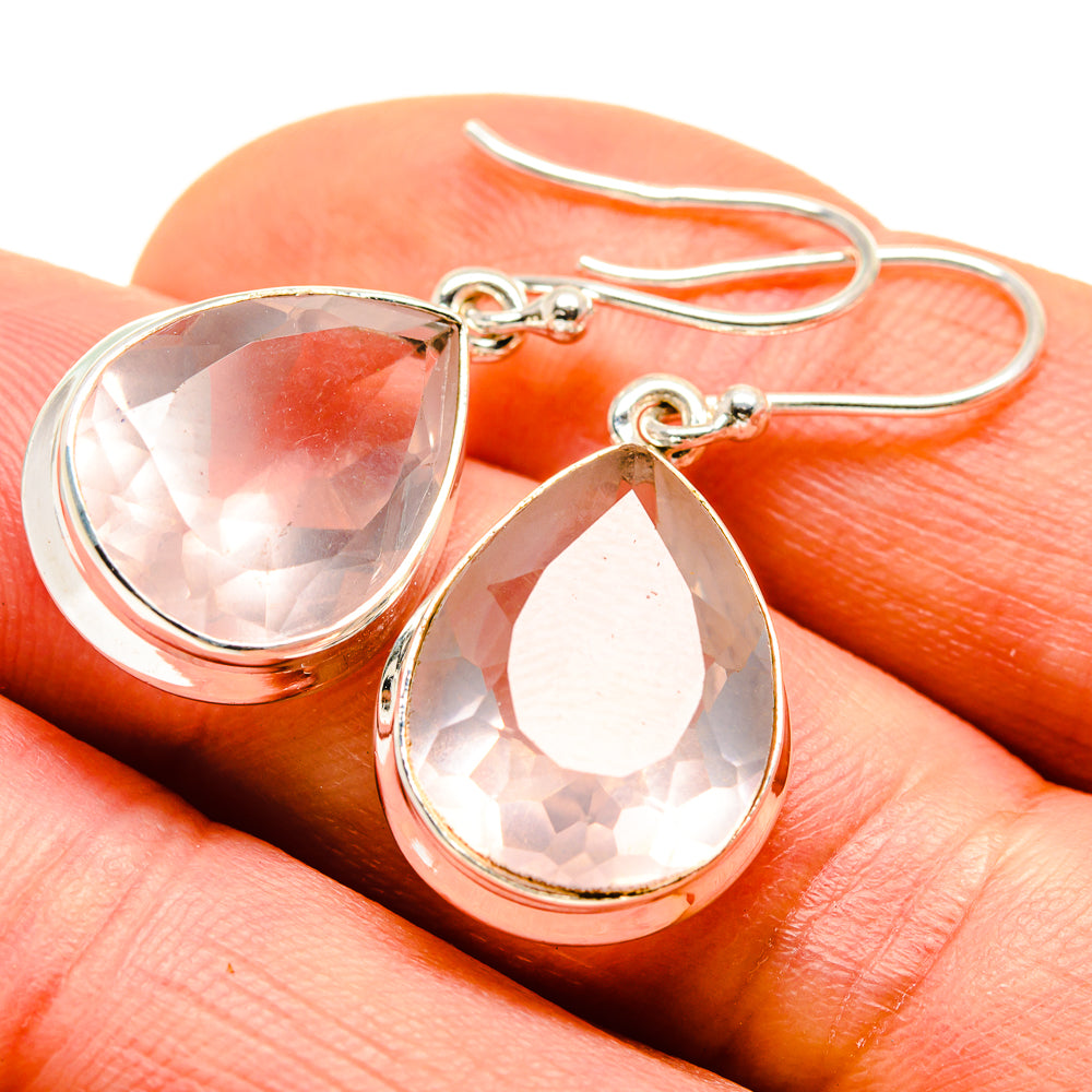 Rose Quartz Earrings handcrafted by Ana Silver Co - EARR413622