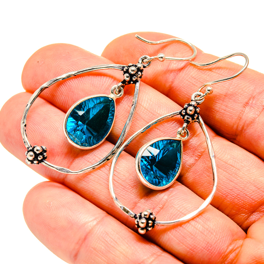 Blue Quartz Earrings handcrafted by Ana Silver Co - EARR413623