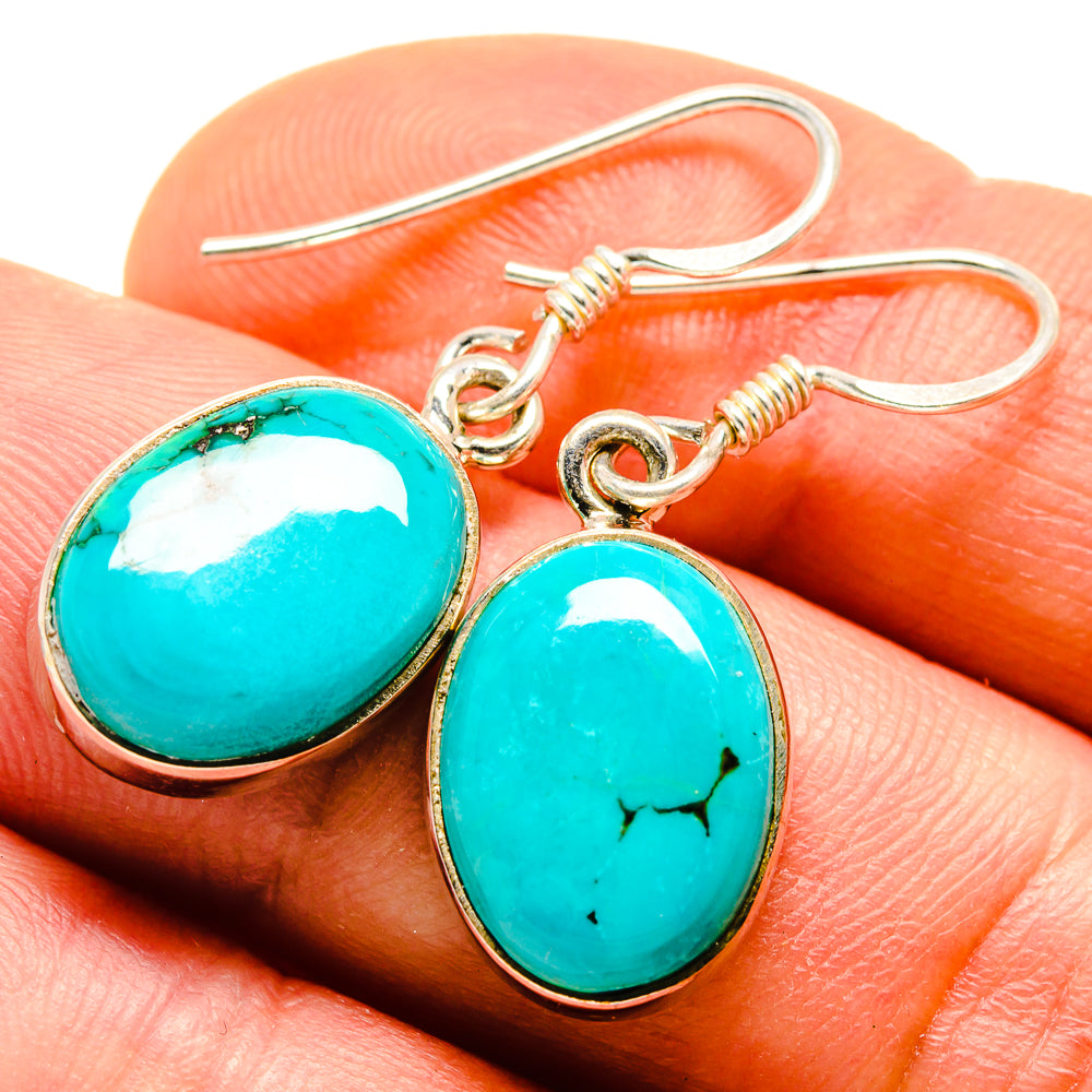 Arizona Turquoise Earrings handcrafted by Ana Silver Co - EARR413628