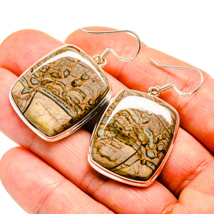 Mushroom Rhyolite Earrings handcrafted by Ana Silver Co - EARR413633