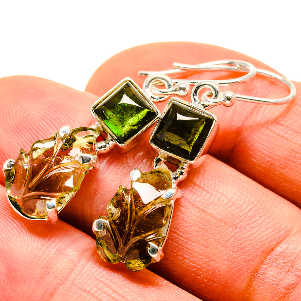 Green Tourmaline Earrings handcrafted by Ana Silver Co - EARR413652