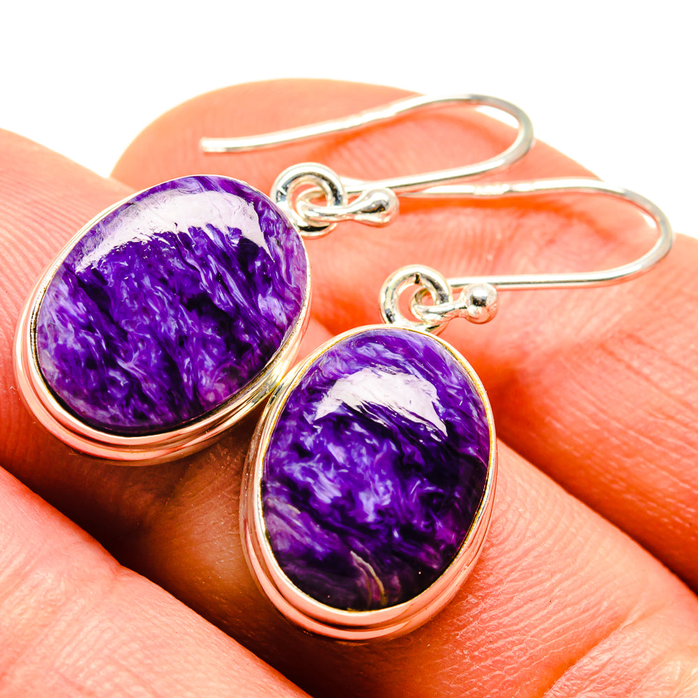 Charoite Earrings handcrafted by Ana Silver Co - EARR413665