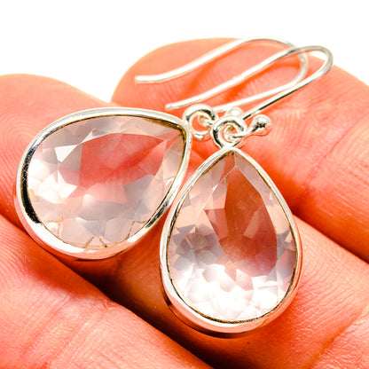 Rose Quartz Earrings handcrafted by Ana Silver Co - EARR413670