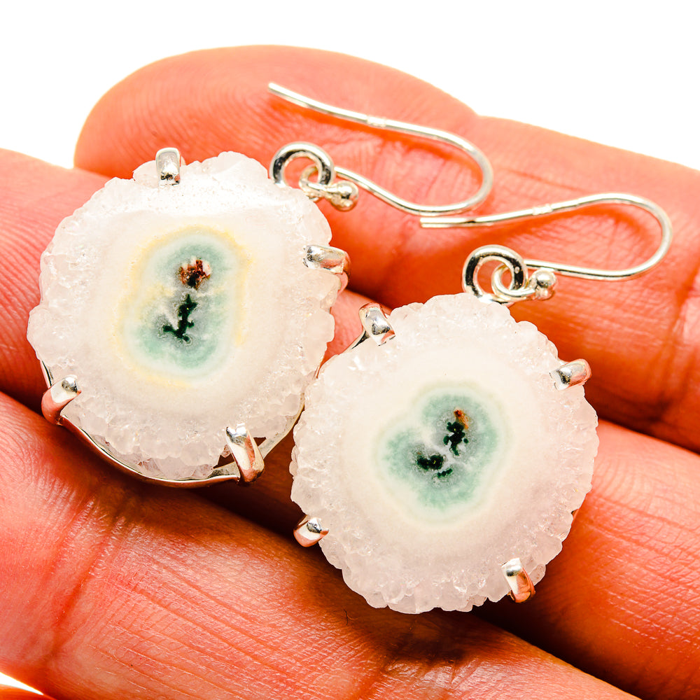 White Solar Quartz Earrings handcrafted by Ana Silver Co - EARR413673