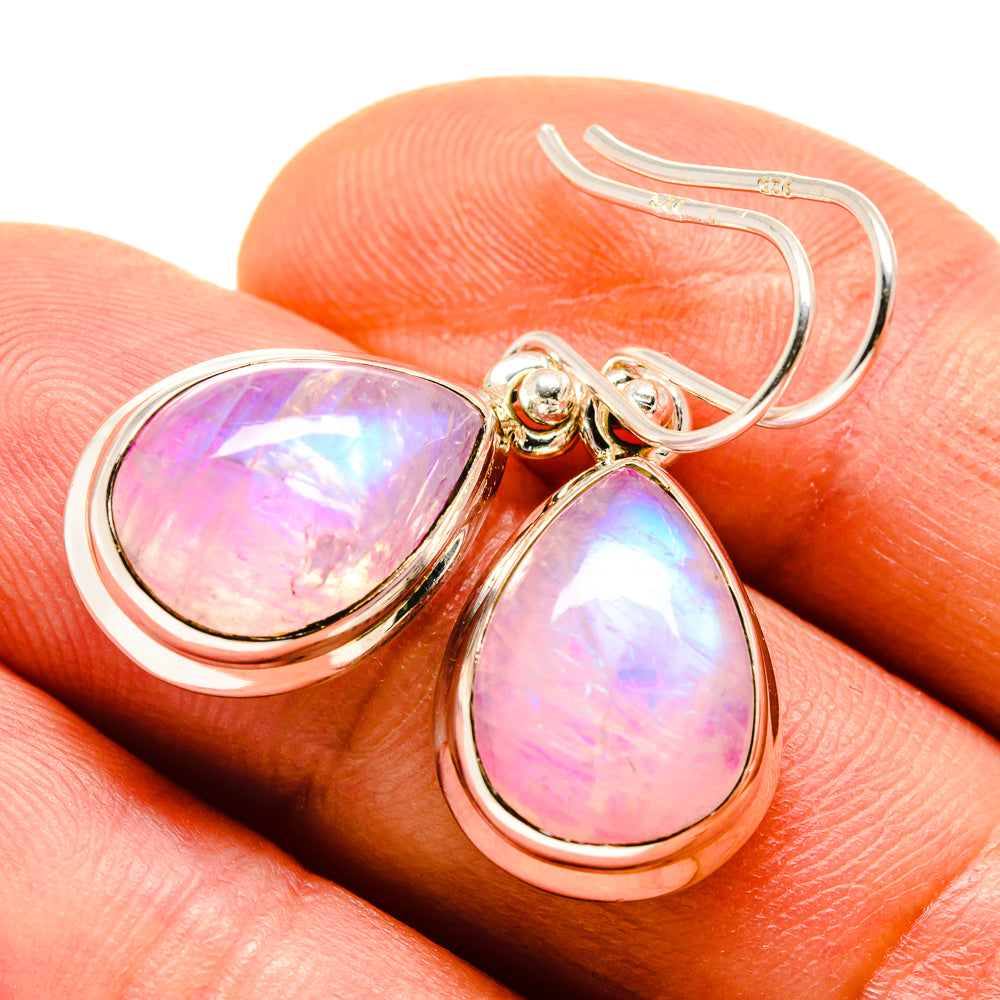 Pink Moonstone Earrings handcrafted by Ana Silver Co - EARR413675