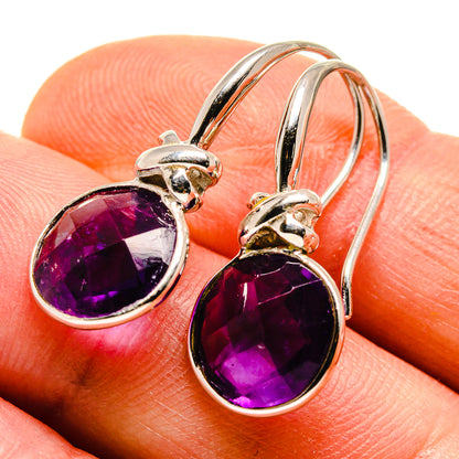 Faceted Amethyst Earrings handcrafted by Ana Silver Co - EARR413677