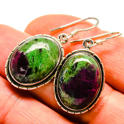 Ruby Zoisite Earrings handcrafted by Ana Silver Co - EARR413687