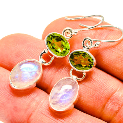 Rainbow Moonstone Earrings handcrafted by Ana Silver Co - EARR413689