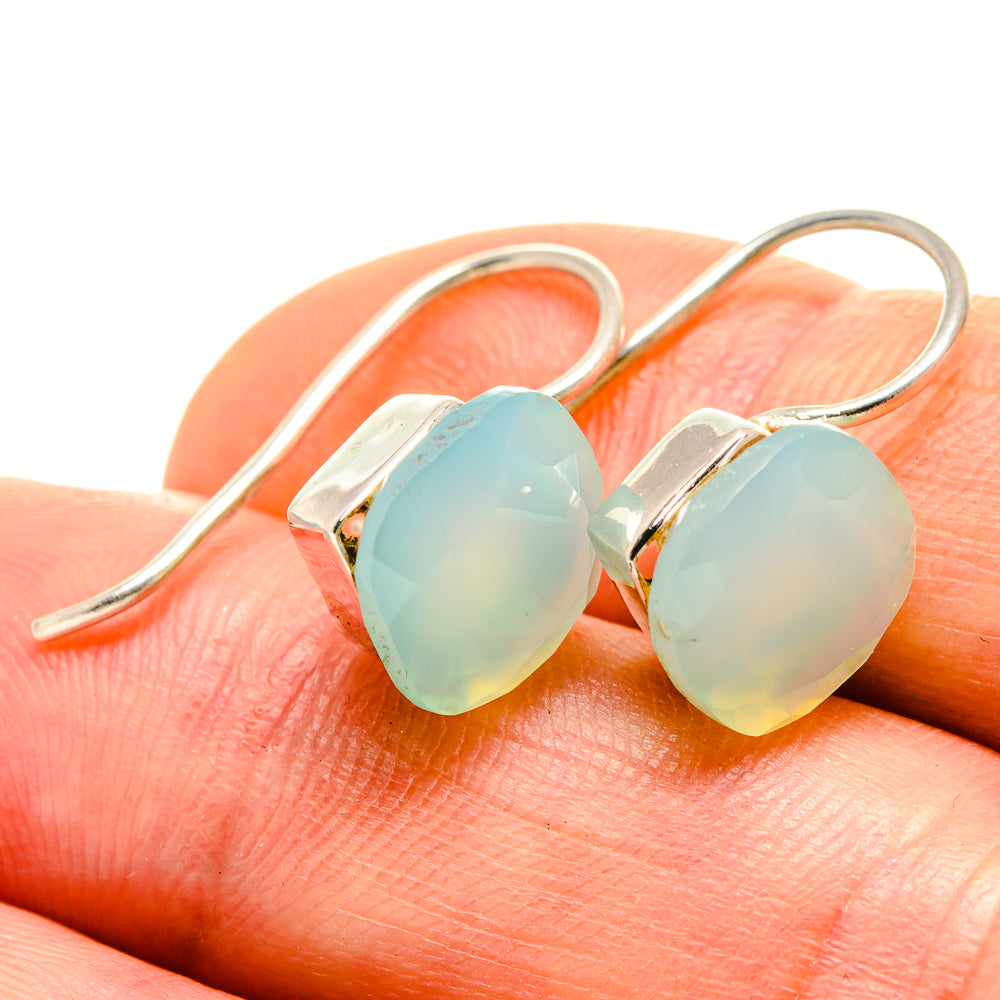 Aqua Chalcedony Earrings handcrafted by Ana Silver Co - EARR413692
