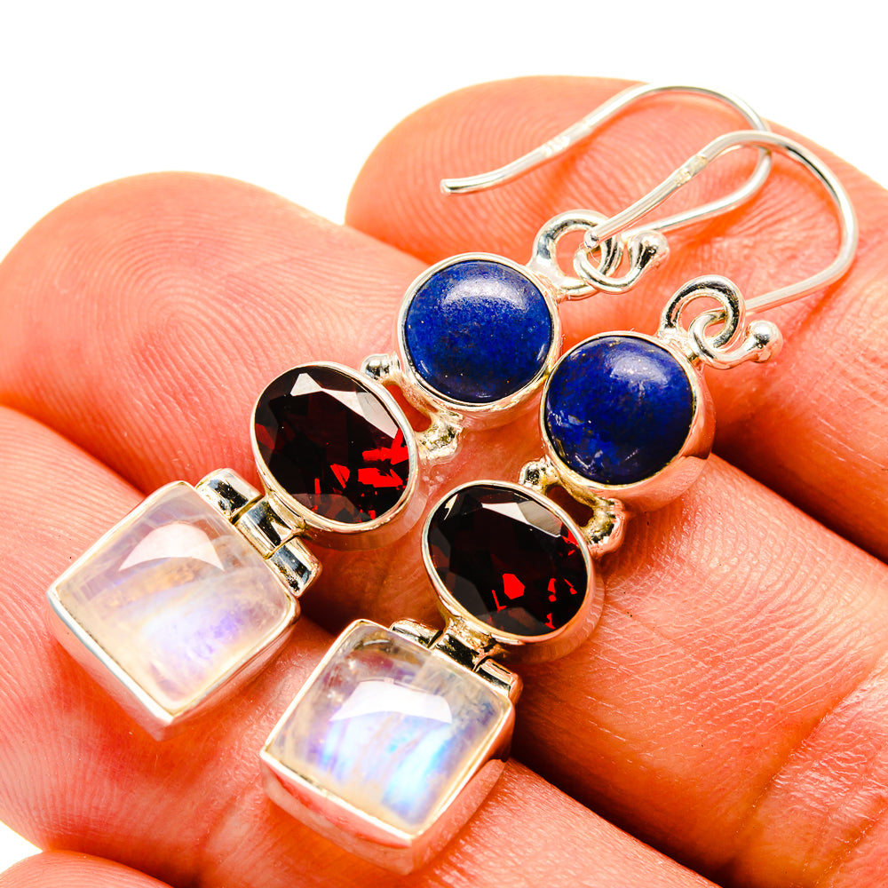 Rainbow Moonstone Earrings handcrafted by Ana Silver Co - EARR413698