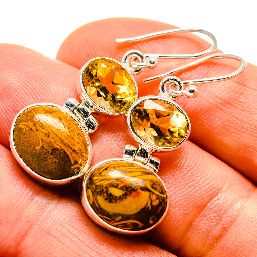 Chert Breccia Earrings handcrafted by Ana Silver Co - EARR413700