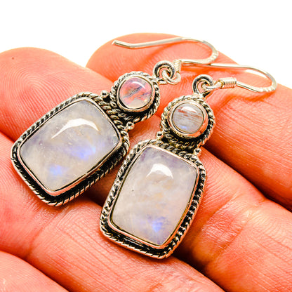 Rainbow Moonstone Earrings handcrafted by Ana Silver Co - EARR413702