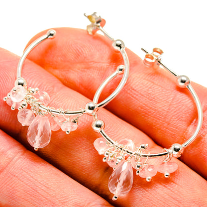 Rose Quartz Earrings handcrafted by Ana Silver Co - EARR413707