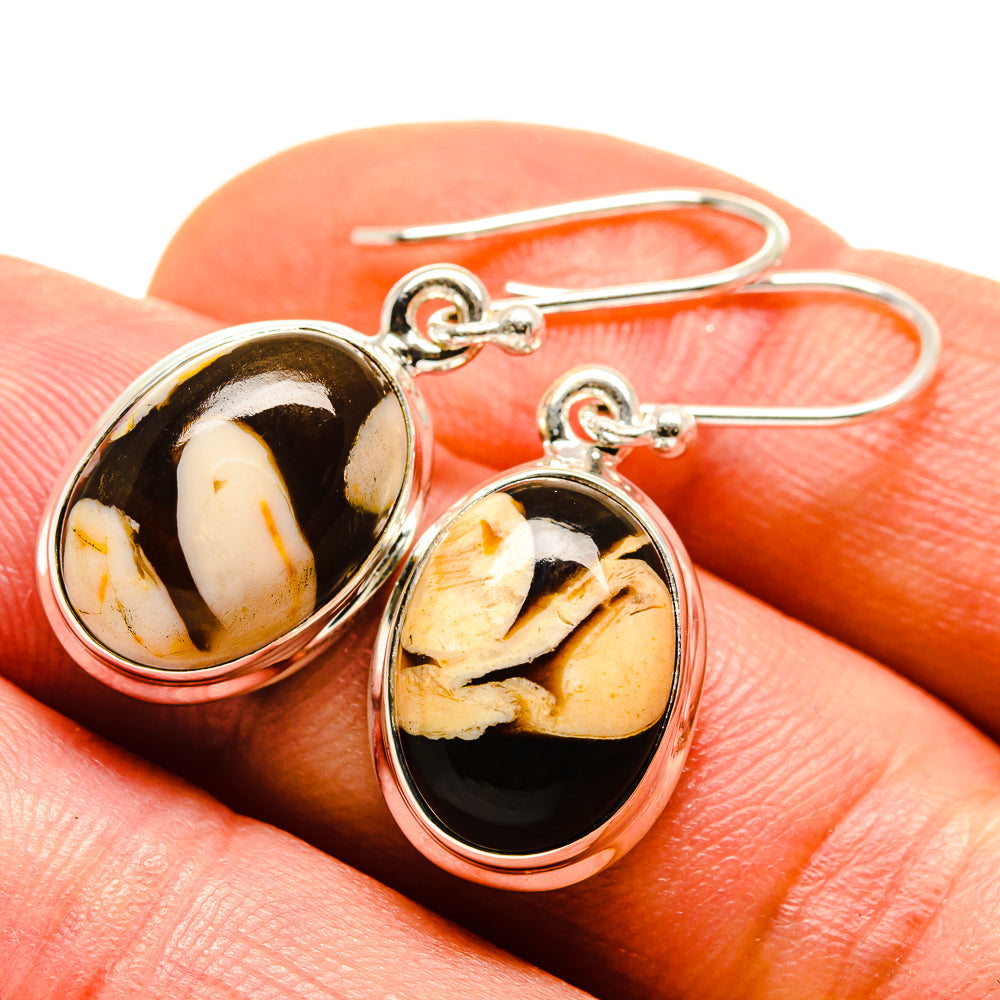 Peanut Wood Jasper Earrings handcrafted by Ana Silver Co - EARR413714
