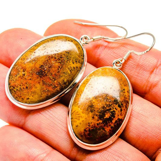 Fossil Coral Earrings handcrafted by Ana Silver Co - EARR413718
