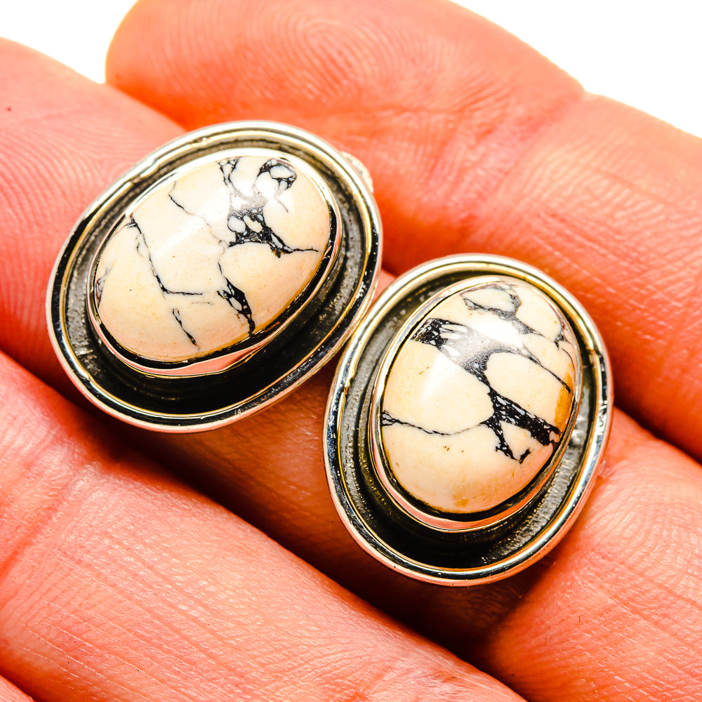 Howlite Earrings handcrafted by Ana Silver Co - EARR413719