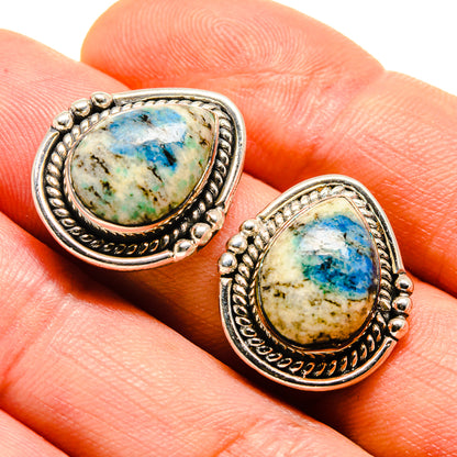 K2 Blue Azurite Earrings handcrafted by Ana Silver Co - EARR413721