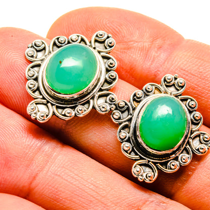 Chrysoprase Earrings handcrafted by Ana Silver Co - EARR413725