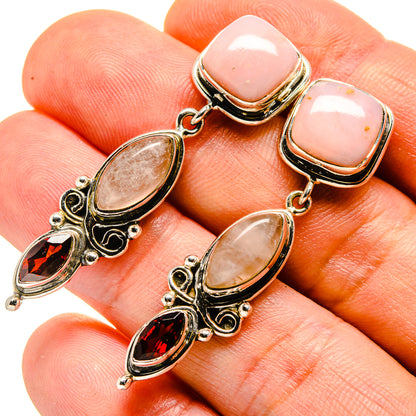 Pink Opal Earrings handcrafted by Ana Silver Co - EARR413742