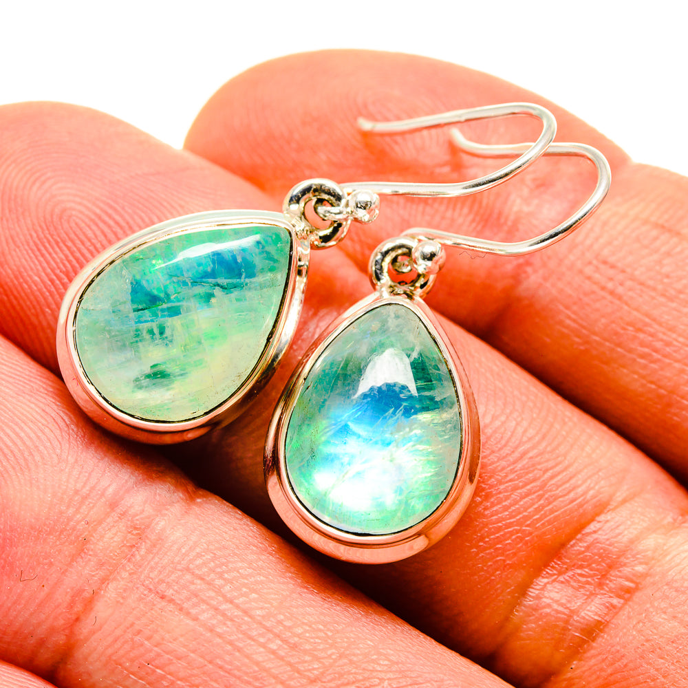 Green Moonstone Earrings handcrafted by Ana Silver Co - EARR413745