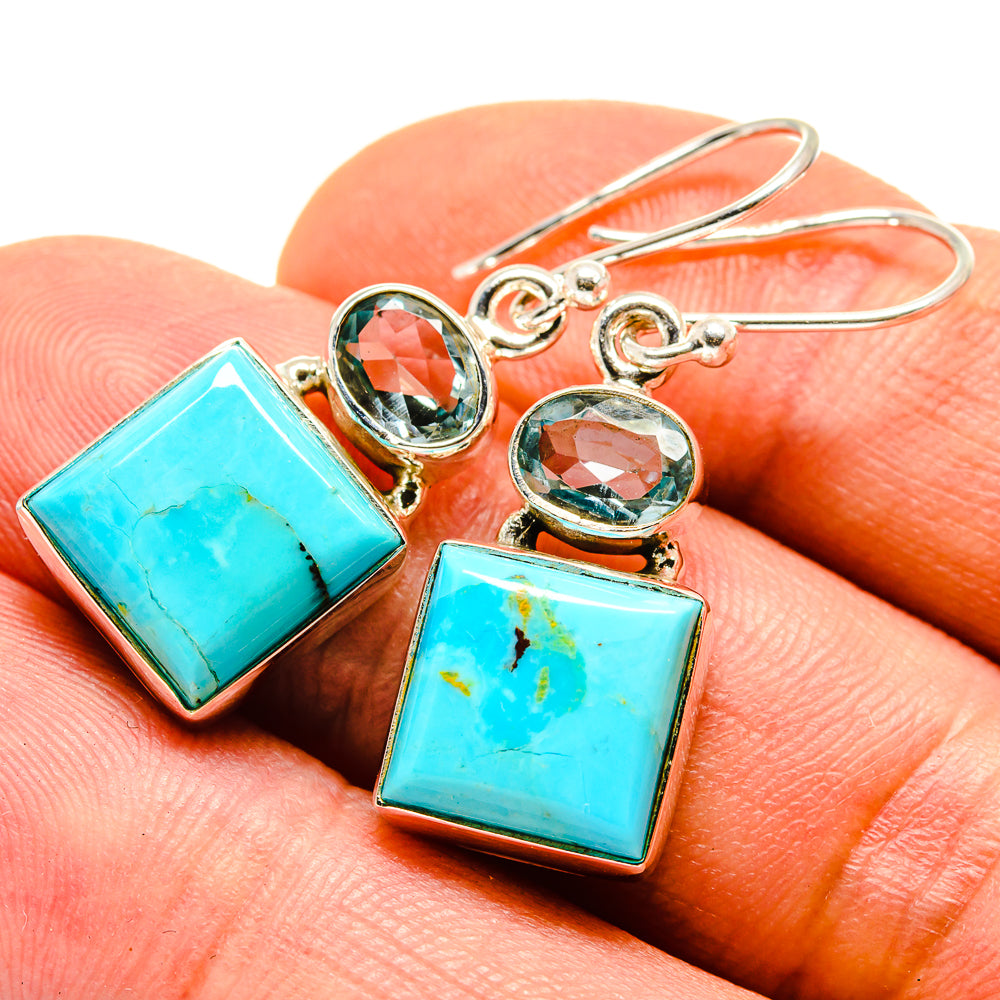 Arizona Turquoise Earrings handcrafted by Ana Silver Co - EARR413749