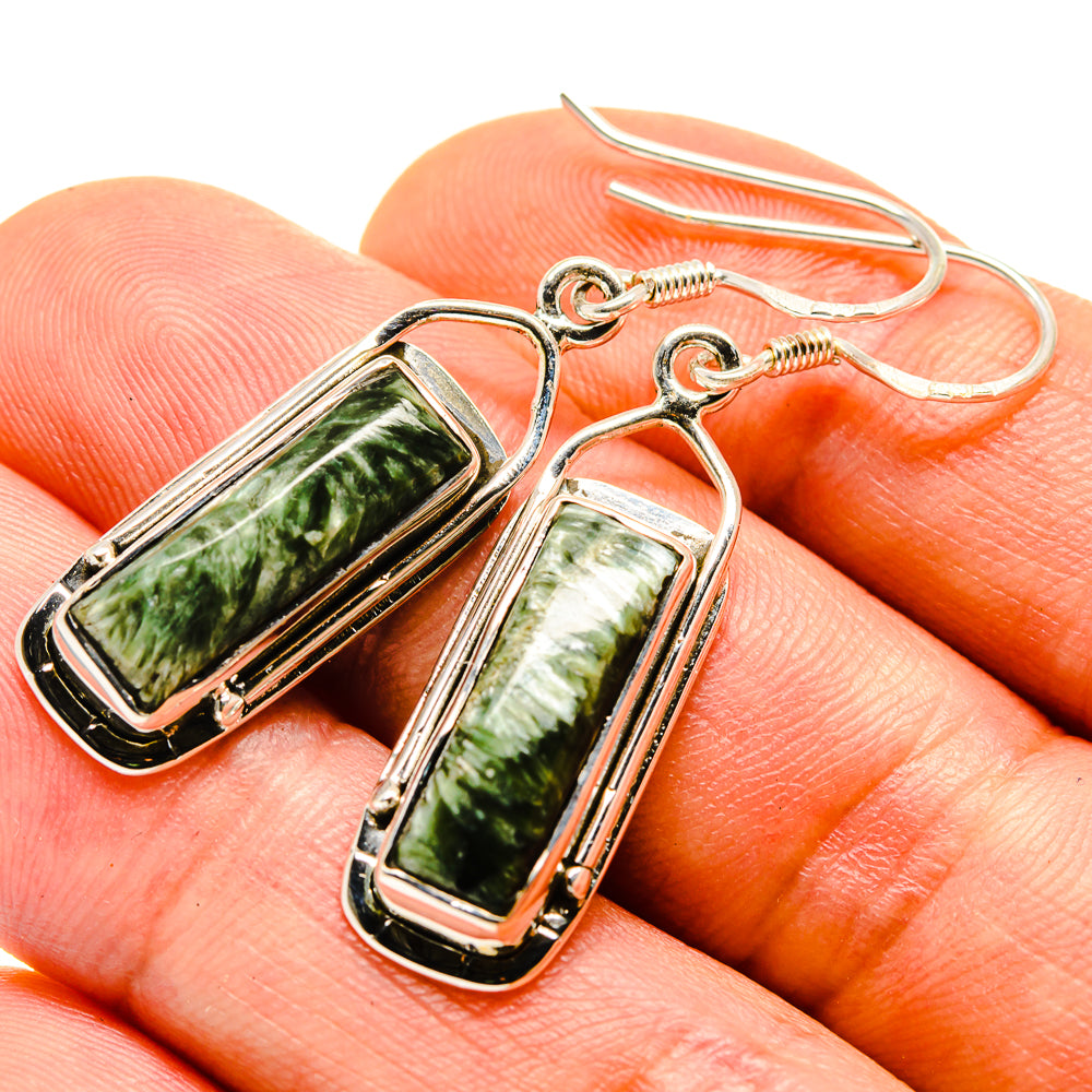 Seraphinite Earrings handcrafted by Ana Silver Co - EARR413754