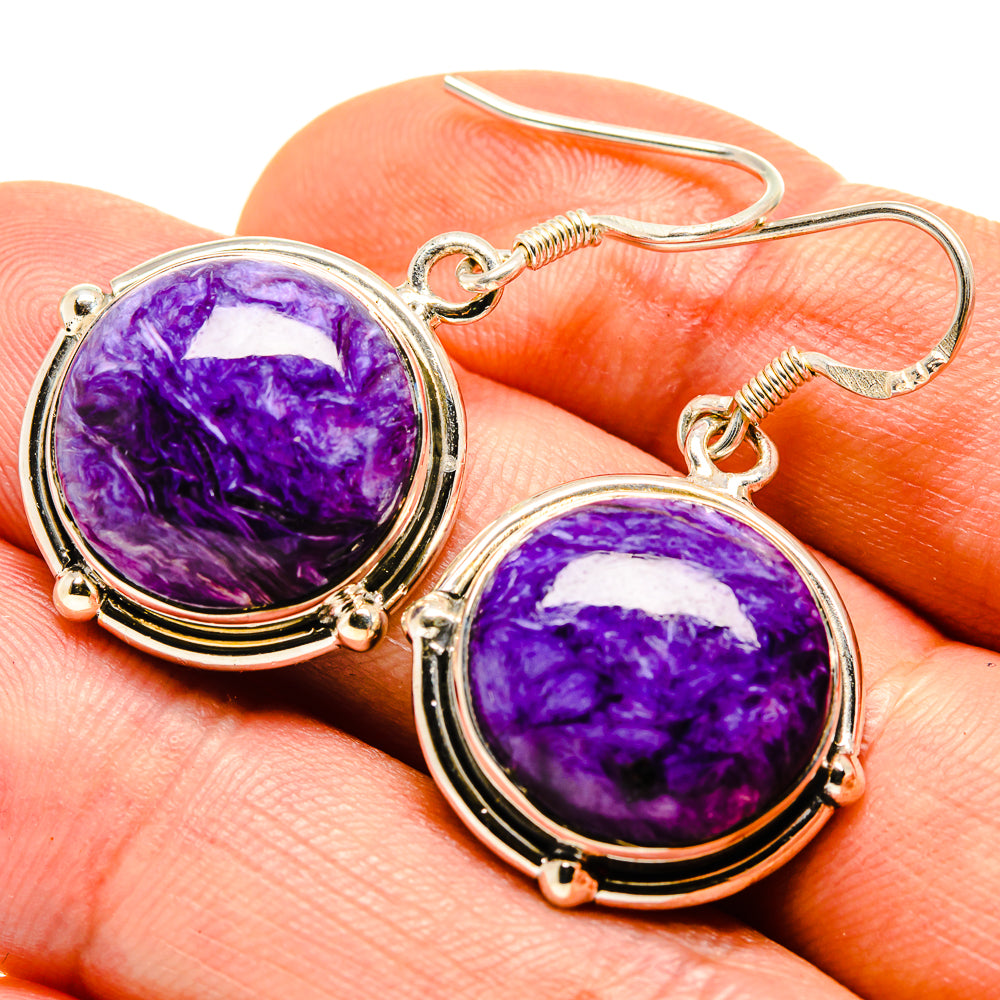 Charoite Earrings handcrafted by Ana Silver Co - EARR413759