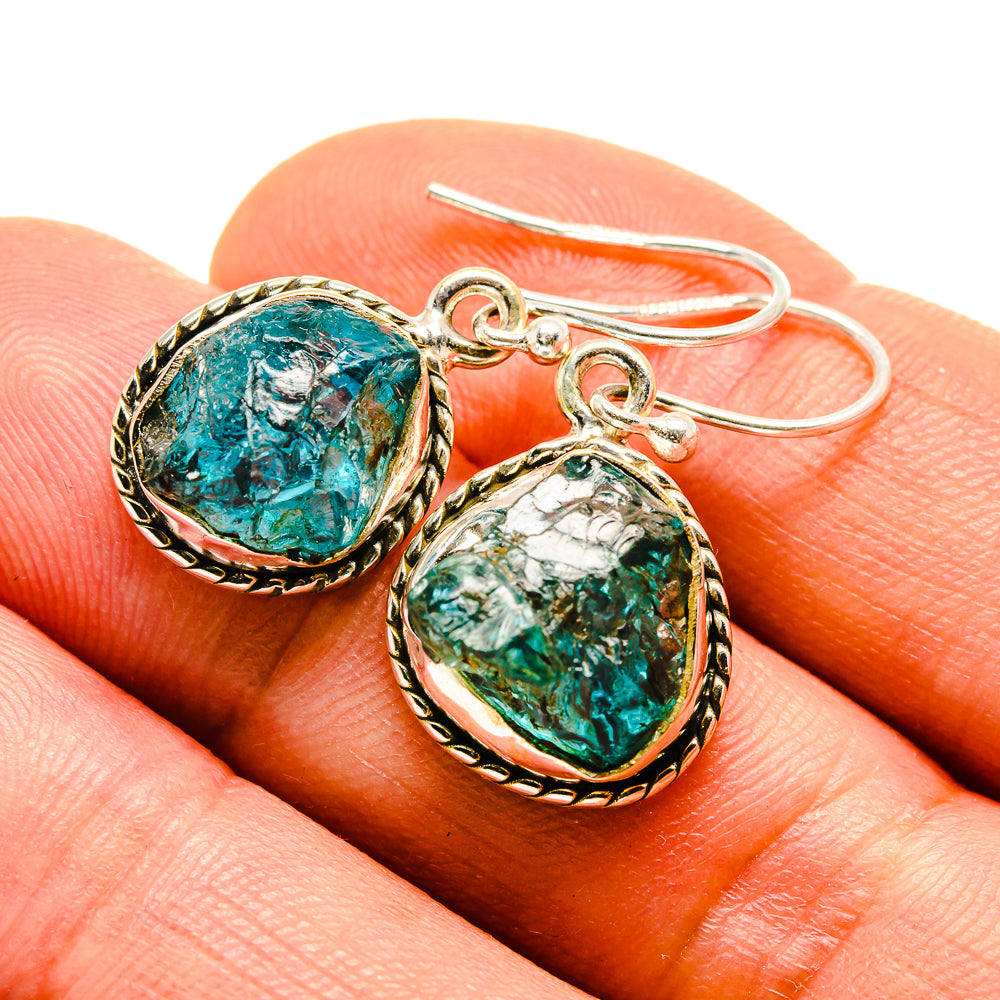Blue Fluorite Earrings handcrafted by Ana Silver Co - EARR413761
