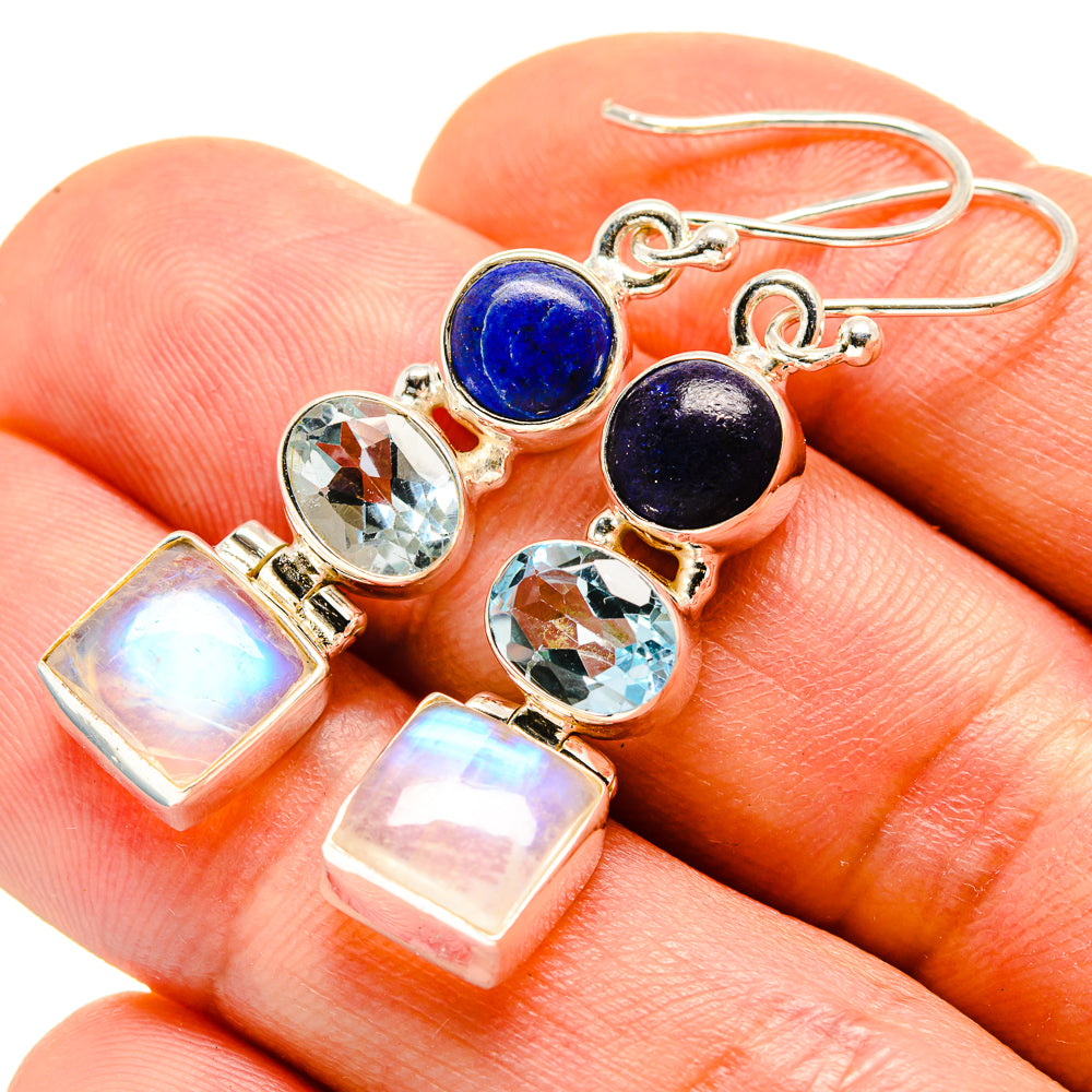 Rainbow Moonstone Earrings handcrafted by Ana Silver Co - EARR413762