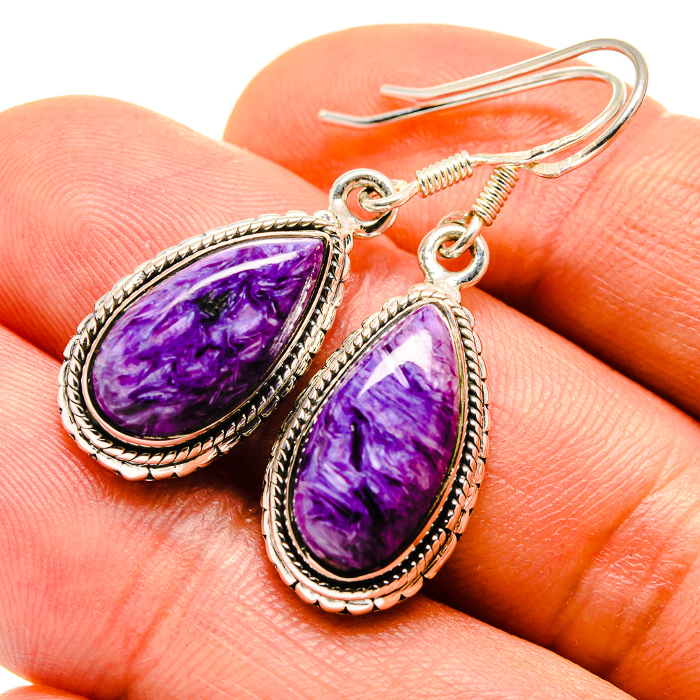 Charoite Earrings handcrafted by Ana Silver Co - EARR413770